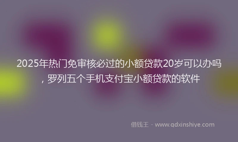 2025年热门免审核必过的小额贷款20岁可以办吗，罗列五个手机支付宝小额贷款的软件