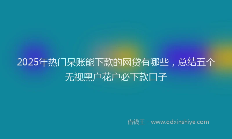 2025年热门呆账能下款的网贷有哪些，总结五个无视黑户花户必下款口子