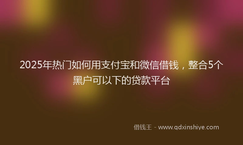 2025年热门如何用支付宝和微信借钱，整合5个黑户可以下的贷款平台