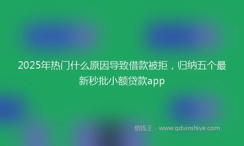2025年热门什么原因导致借款被拒，归纳五个最新秒批小额贷款app