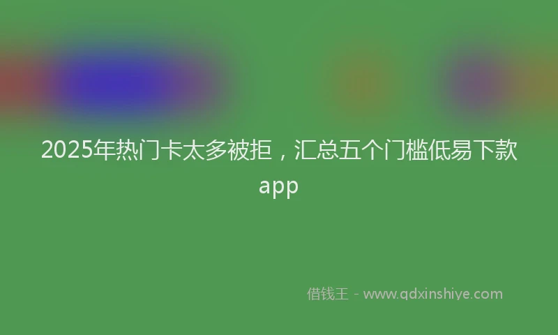2025年热门卡太多被拒，汇总五个门槛低易下款app