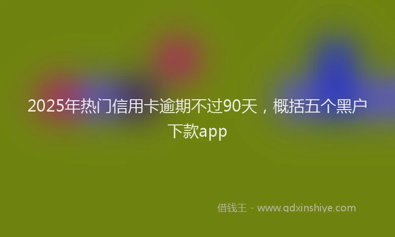 2025年热门信用卡逾期不过90天，概括五个黑户下款app
