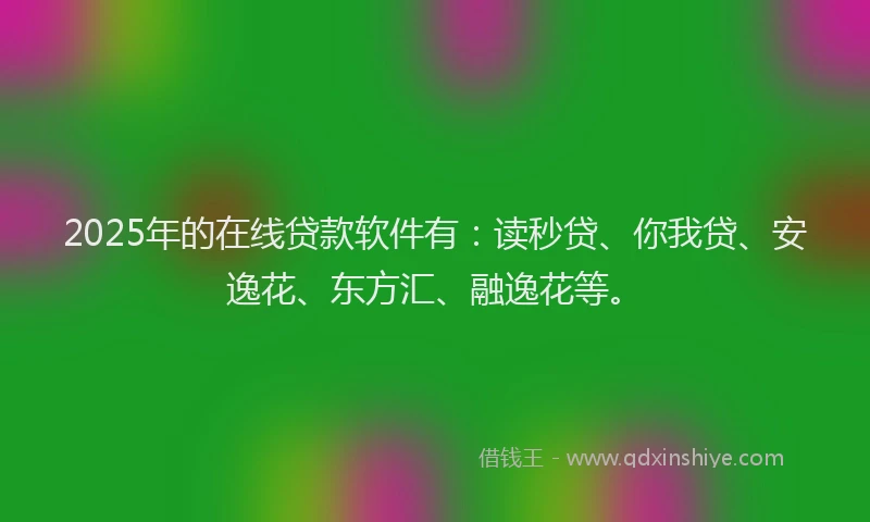 2025年的在线贷款软件有：读秒贷、你我贷、安逸花、东方汇、融逸花等。