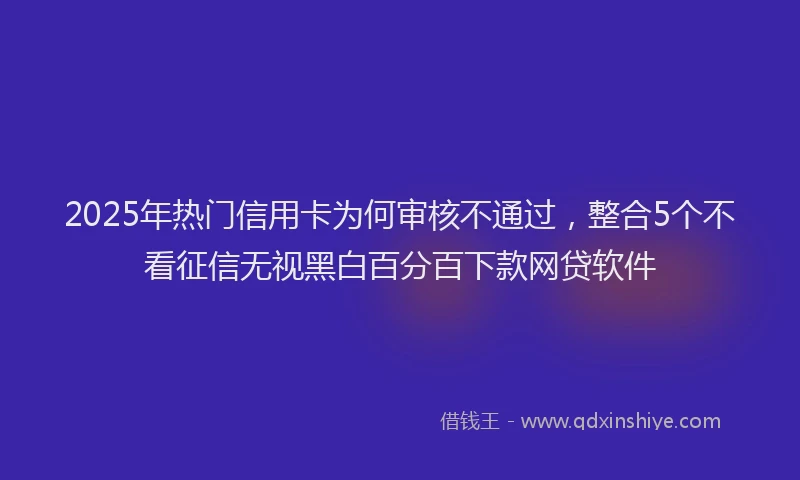 2025年热门信用卡为何审核不通过，整合5个不看征信无视黑白百分百下款网贷软件