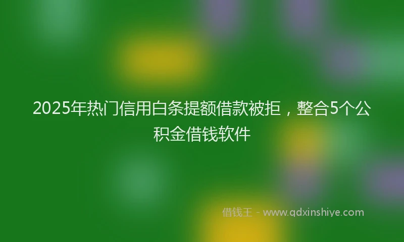 2025年热门信用白条提额借款被拒，整合5个公积金借钱软件