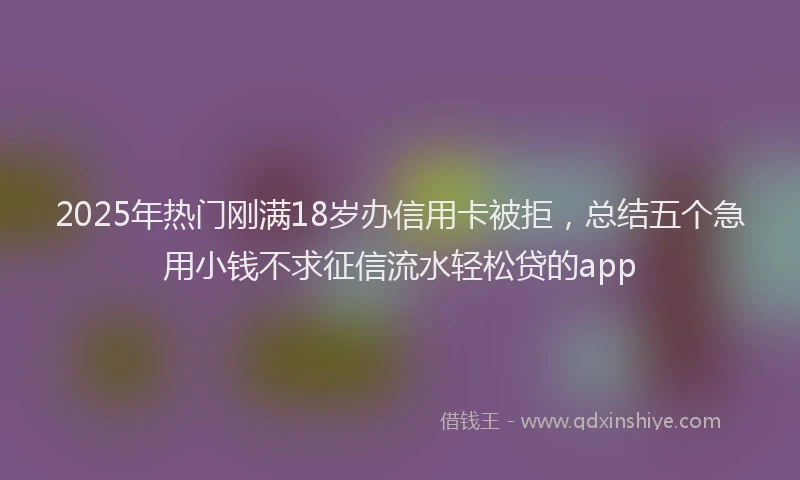2025年热门刚满18岁办信用卡被拒，总结五个急用小钱不求征信流水轻松贷的app