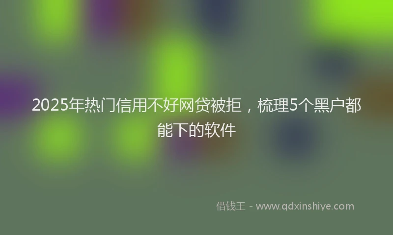 2025年热门信用不好网贷被拒，梳理5个黑户都能下的软件