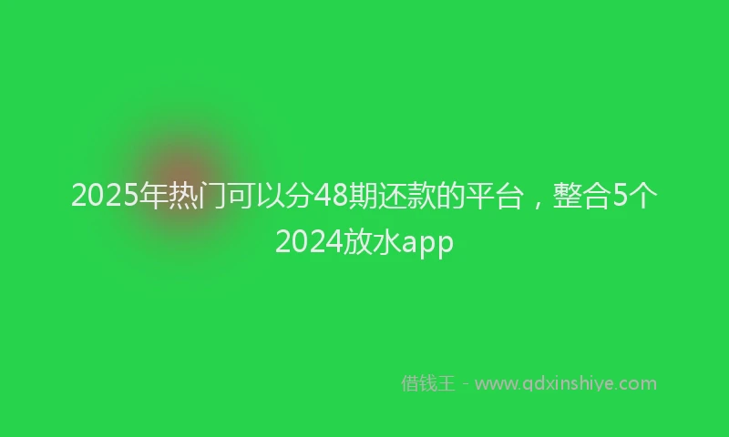 2025年热门可以分48期还款的平台，整合5个2024放水app