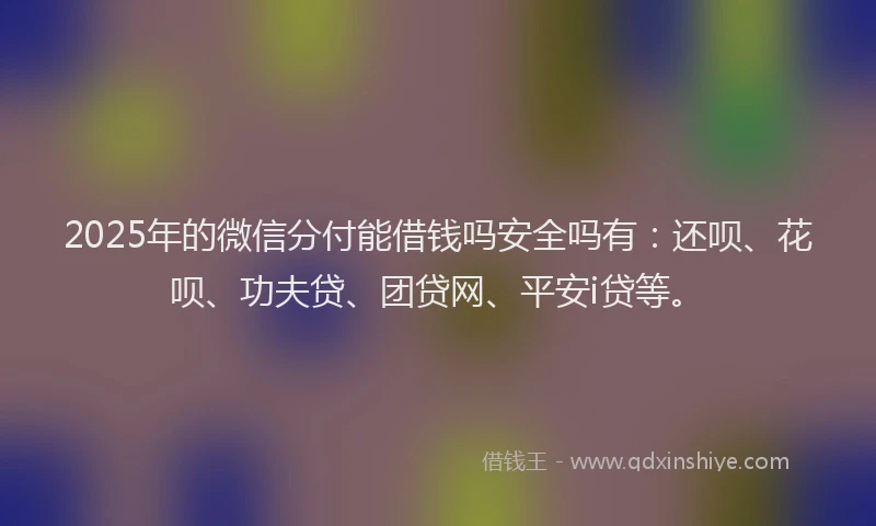 2025年的微信分付能借钱吗安全吗有：还呗、花呗、功夫贷、团贷网、平安i贷等。