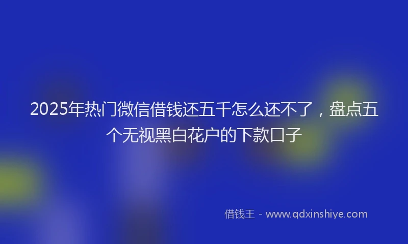 2025年热门微信借钱还五千怎么还不了，盘点五个无视黑白花户的下款口子