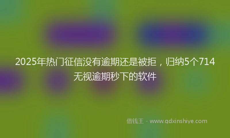 2025年热门征信没有逾期还是被拒，归纳5个714无视逾期秒下的软件