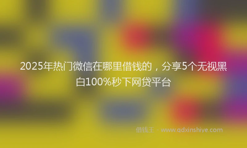 2025年热门微信在哪里借钱的，分享5个无视黑白100%秒下网贷平台