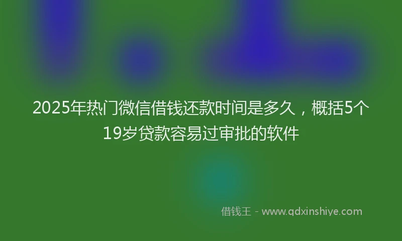 2025年热门微信借钱还款时间是多久，概括5个19岁贷款容易过审批的软件