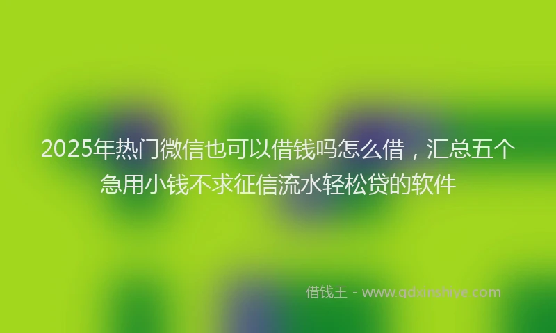 2025年热门微信也可以借钱吗怎么借，汇总五个急用小钱不求征信流水轻松贷的软件