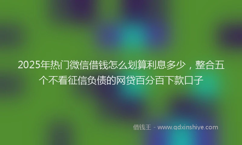 2025年热门微信借钱怎么划算利息多少，整合五个不看征信负债的网贷百分百下款口子