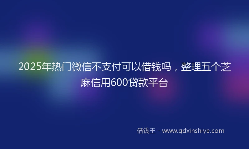 2025年热门微信不支付可以借钱吗，整理五个芝麻信用600贷款平台