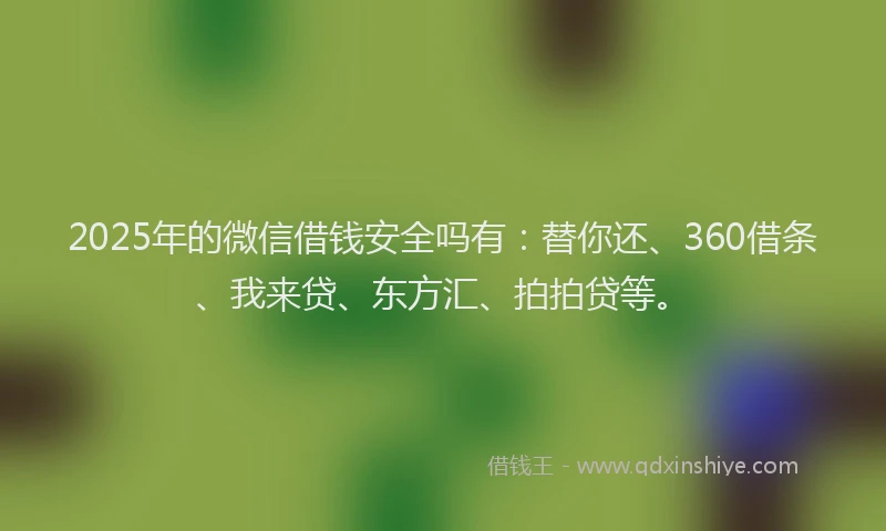 2025年的微信借钱安全吗有：替你还、360借条、我来贷、东方汇、拍拍贷等。