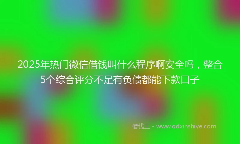 2025年热门微信借钱叫什么程序啊安全吗，整合5个综合评分不足有负债都能下款口子