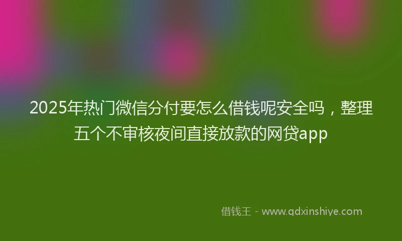 2025年热门微信分付要怎么借钱呢安全吗，整理五个不审核夜间直接放款的网贷app