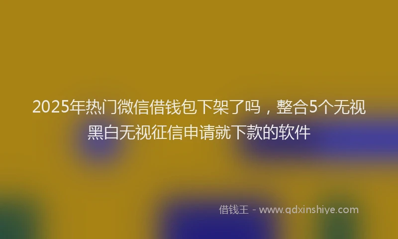 2025年热门微信借钱包下架了吗，整合5个无视黑白无视征信申请就下款的软件