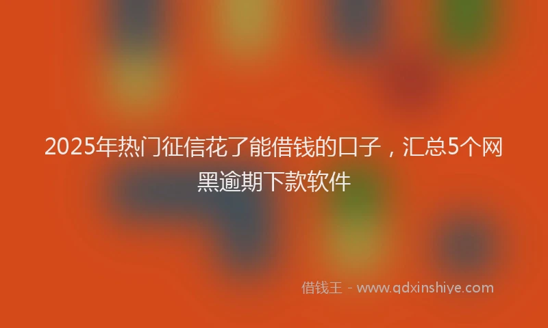 2025年热门征信花了能借钱的口子，汇总5个网黑逾期下款软件