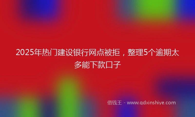 2025年热门建设银行网点被拒，整理5个逾期太多能下款口子