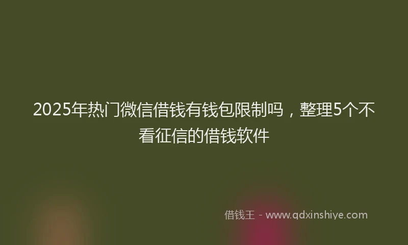 2025年热门微信借钱有钱包限制吗，整理5个不看征信的借钱软件