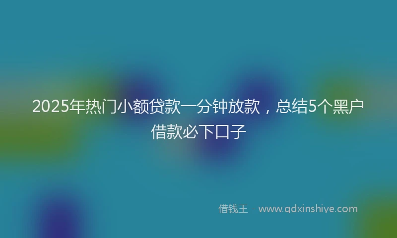 2025年热门小额贷款一分钟放款，总结5个黑户借款必下口子