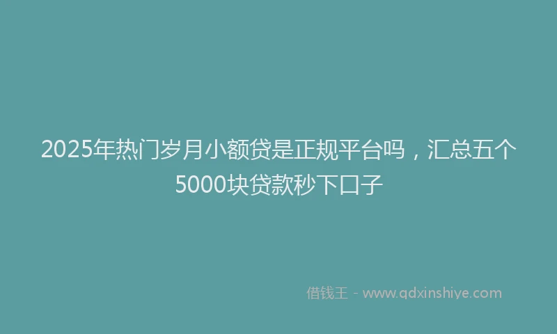 2025年热门岁月小额贷是正规平台吗，汇总五个5000块贷款秒下口子