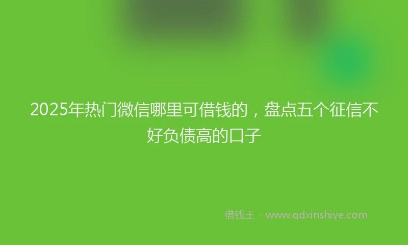 2025年热门微信哪里可借钱的，盘点五个征信不好负债高的口子
