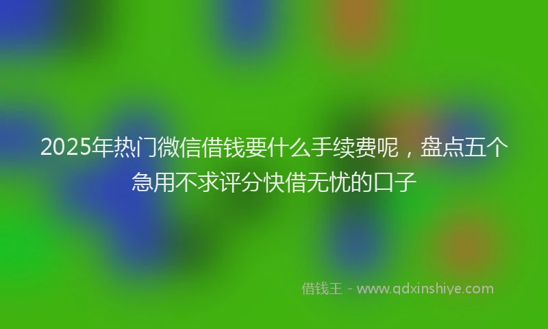 2025年热门微信借钱要什么手续费呢，盘点五个急用不求评分快借无忧的口子