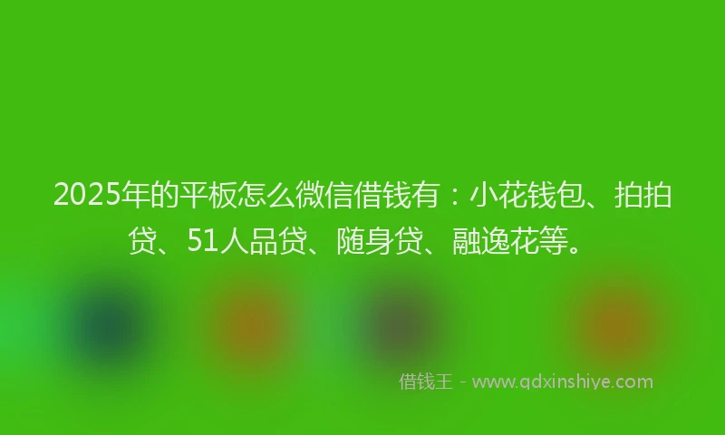 2025年的平板怎么微信借钱有：小花钱包、拍拍贷、51人品贷、随身贷、融逸花等。