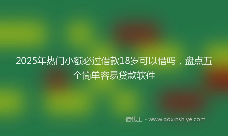 2025年热门小额必过借款18岁可以借吗，盘点五个简单容易贷款软件