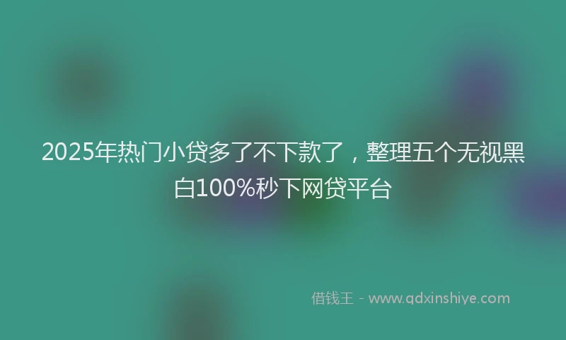 2025年热门小贷多了不下款了，整理五个无视黑白100%秒下网贷平台