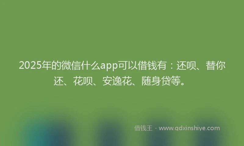 2025年的微信什么app可以借钱有：还呗、替你还、花呗、安逸花、随身贷等。