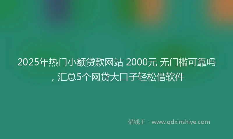 2025年热门小额贷款网站 2000元 无门槛可靠吗，汇总5个网贷大口子轻松借软件