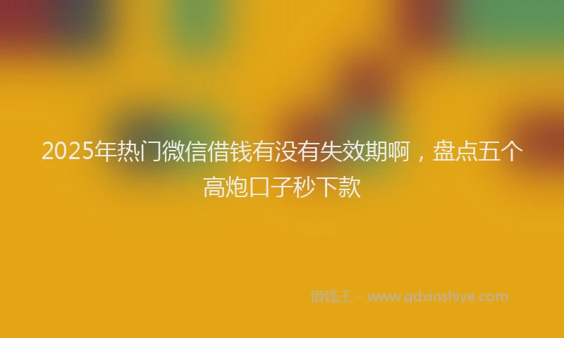 2025年热门微信借钱有没有失效期啊，盘点五个高炮口子秒下款