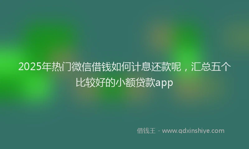 2025年热门微信借钱如何计息还款呢，汇总五个比较好的小额贷款app