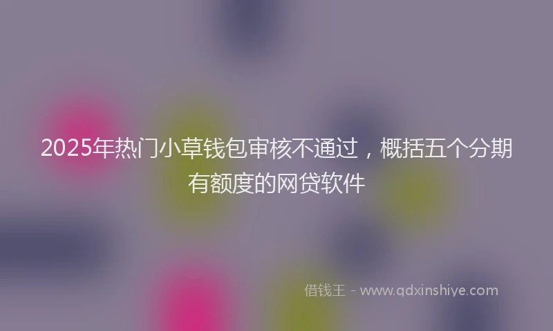 2025年热门小草钱包审核不通过，概括五个分期有额度的网贷软件