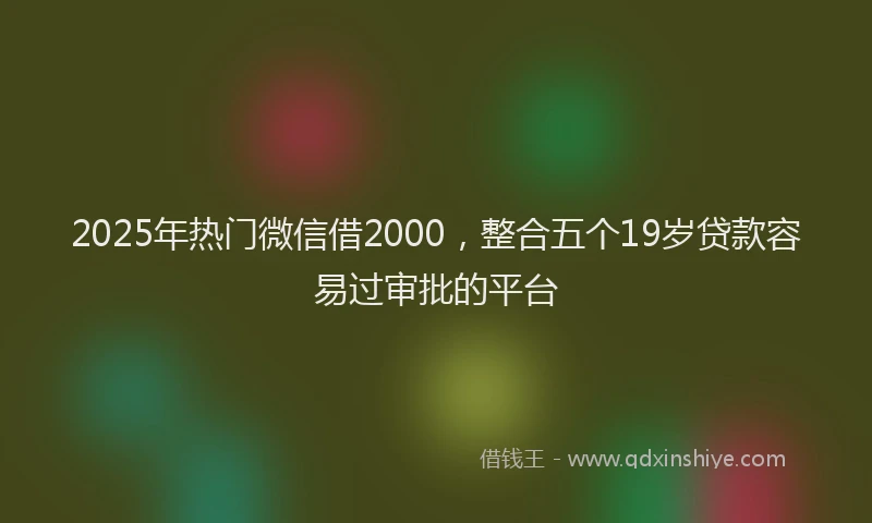 2025年热门微信借2000，整合五个19岁贷款容易过审批的平台
