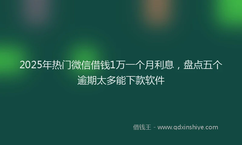 2025年热门微信借钱1万一个月利息，盘点五个逾期太多能下款软件