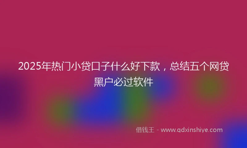 2025年热门小贷口子什么好下款，总结五个网贷黑户必过软件