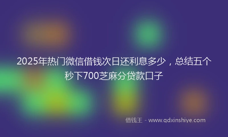 2025年热门微信借钱次日还利息多少，总结五个秒下700芝麻分贷款口子