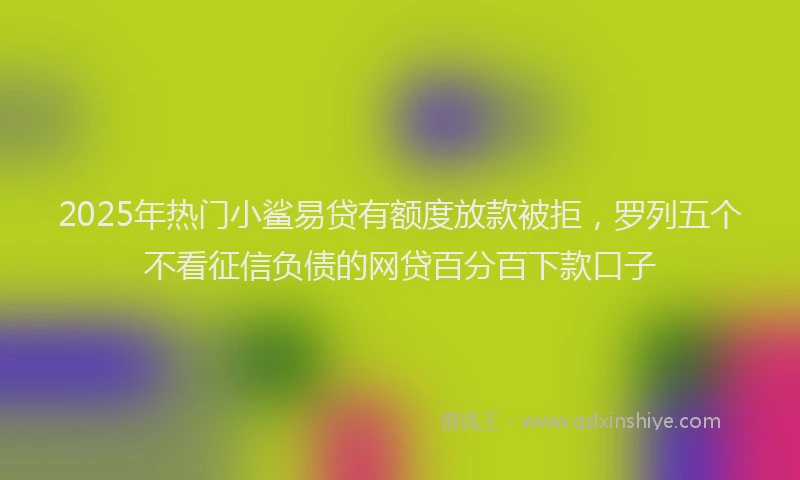 2025年热门小鲨易贷有额度放款被拒，罗列五个不看征信负债的网贷百分百下款口子
