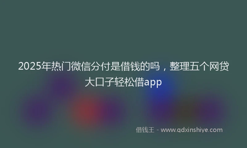2025年热门微信分付是借钱的吗，整理五个网贷大口子轻松借app