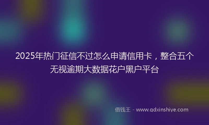 2025年热门征信不过怎么申请信用卡，整合五个无视逾期大数据花户黑户平台