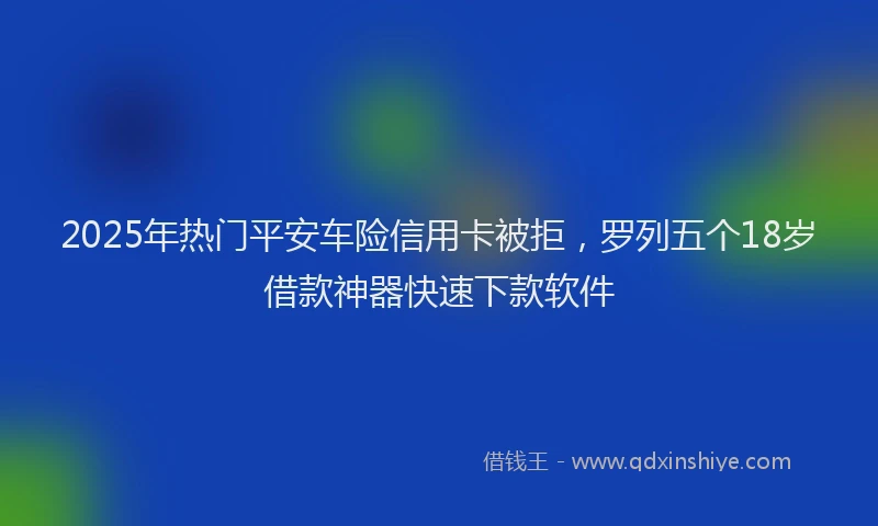2025年热门平安车险信用卡被拒，罗列五个18岁借款神器快速下款软件