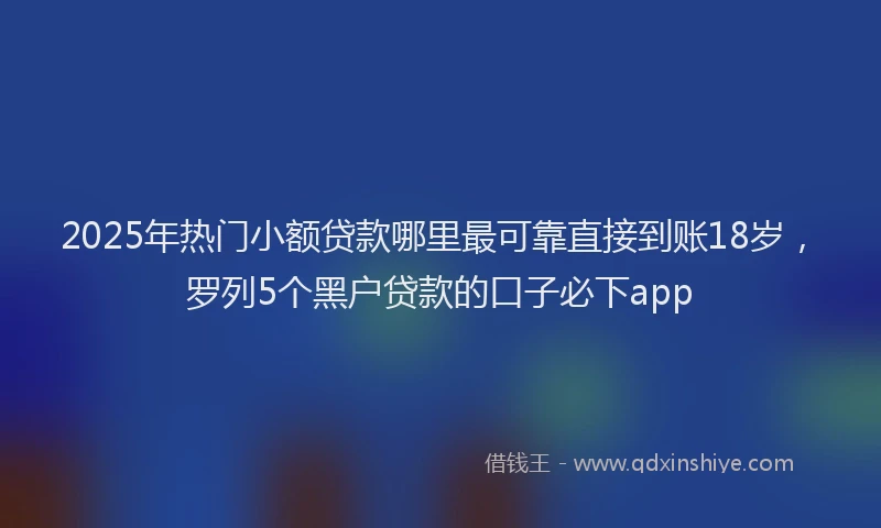 2025年热门小额贷款哪里最可靠直接到账18岁，罗列5个黑户贷款的口子必下app