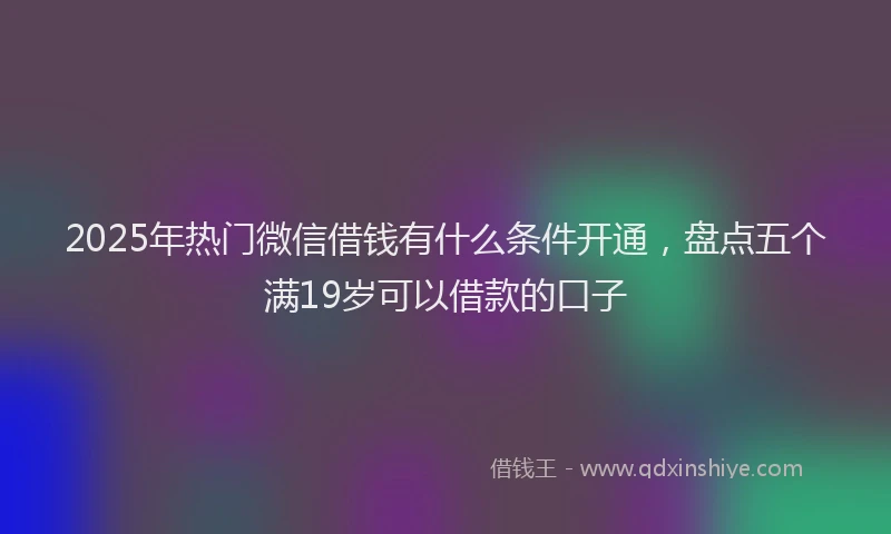 2025年热门微信借钱有什么条件开通，盘点五个满19岁可以借款的口子