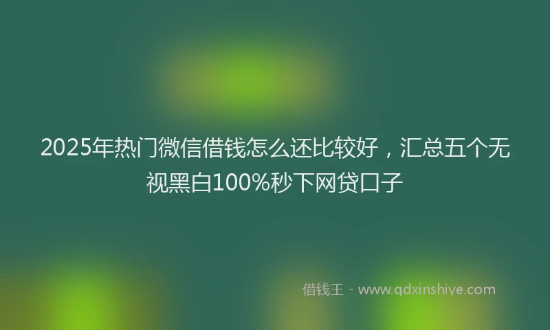 2025年热门微信借钱怎么还比较好，汇总五个无视黑白100%秒下网贷口子